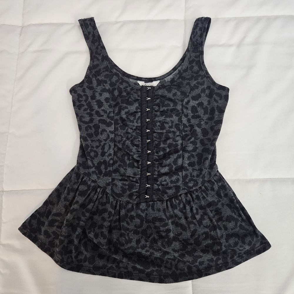 Leopard Print Peplum Tank Top